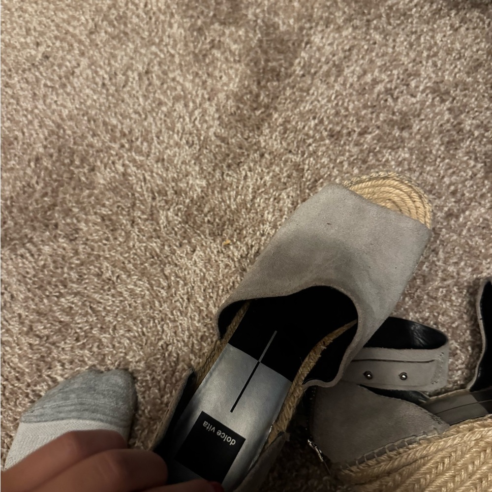 Dolce Vita Light Gray Espadrille Sandals